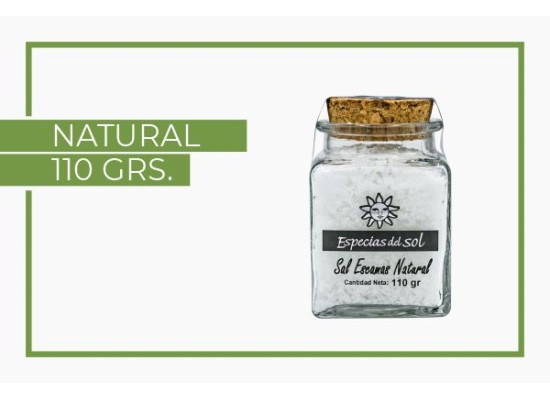 Sal escamas natural tarro cristal (110g)