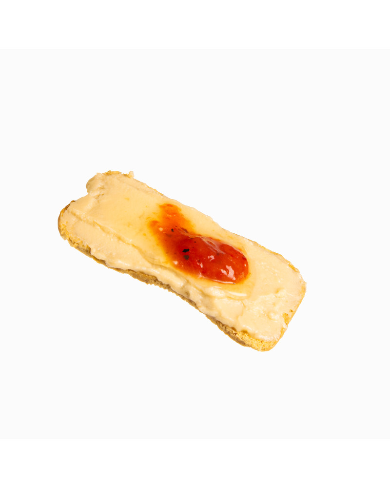 Crema de rulo de cabra con mermelada de pimientos Cárnicas Pozas