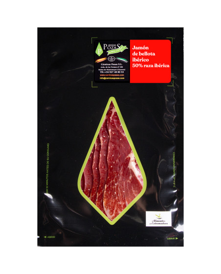 JAMÓN de bellota Ibérico 50%Raza Ibérica LONCHEADO