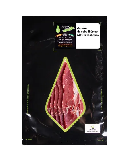 Un Jamon de Cebo Ibérico 50%Raza Ibérica Loncheado y Envasad